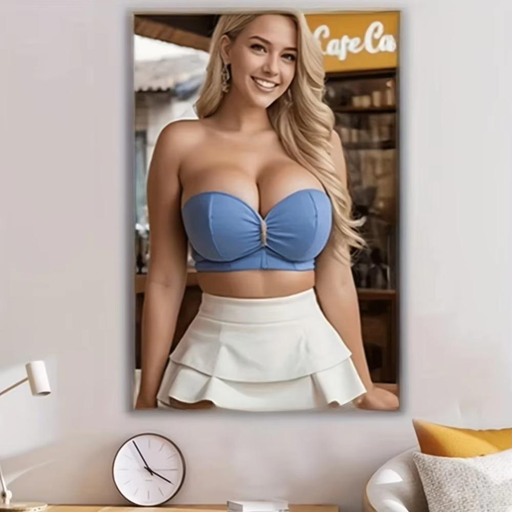Iron Wall Art Blue Top Skirt Painting Modern Home Decor Living Room Gift