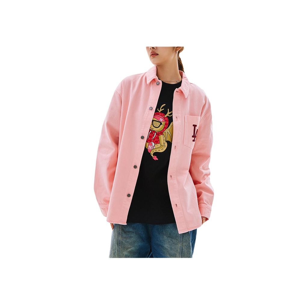 New MLB Denim Jacket Unisex Peach Pink 3ADRV0141-07PCS