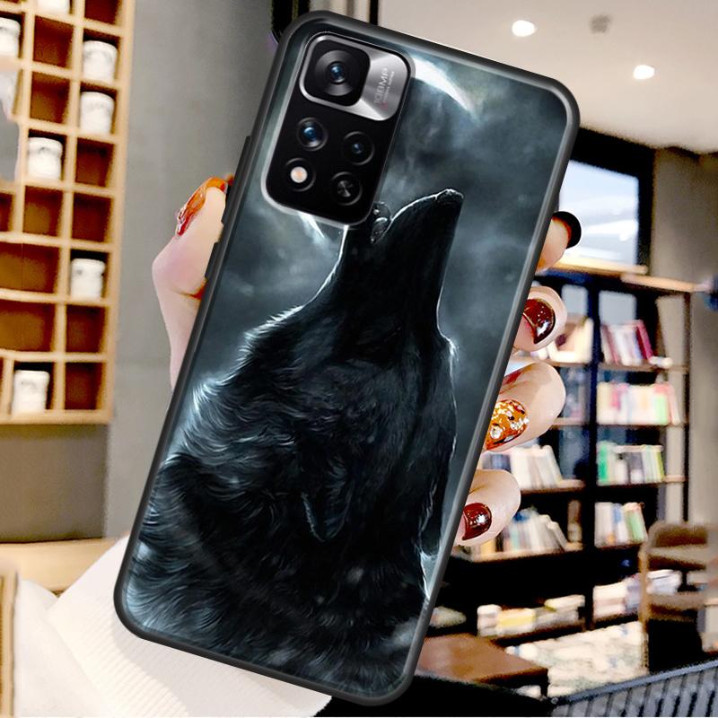

Moon Roaring Wolf Case For Xiaomi Redmi Note 12 11 10 9 8 Pro Note 12S 11S 10S 9S Cover For Redmi 9 10 12 C Redmi 9C