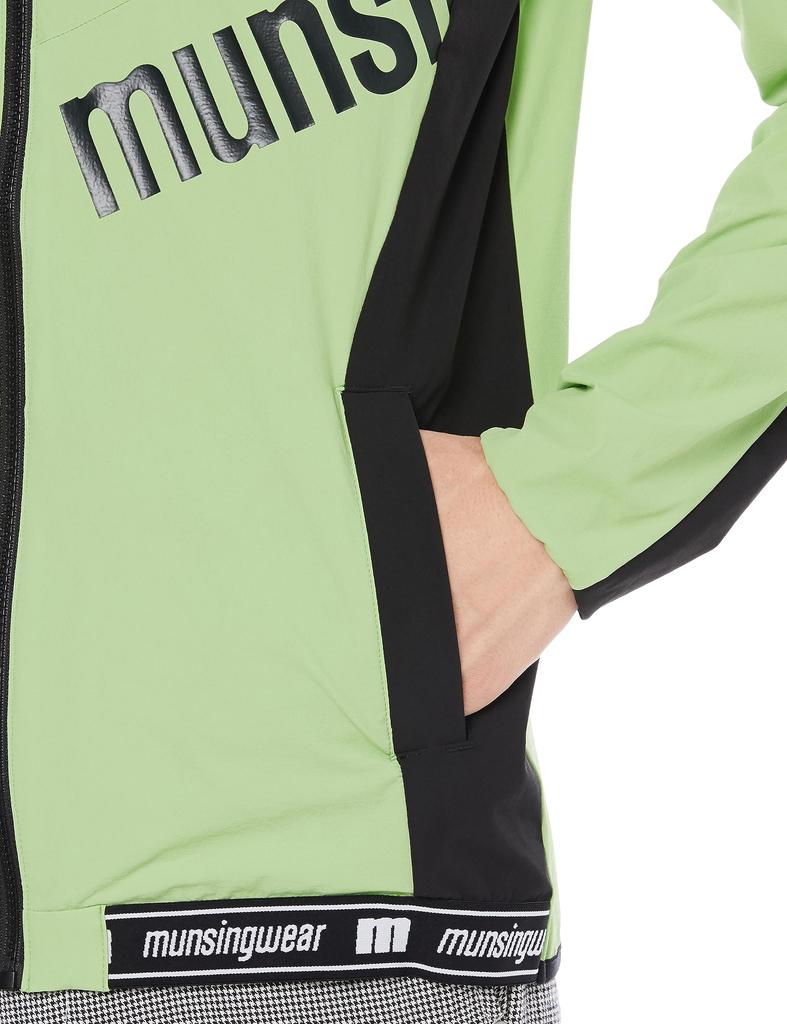 Munsingwear MEMWJK01 Blouson Large Nylon Training LM00 Size LL Men's Full-Zip [ENVOY] Water-Repellent, Stretch, Logo, Material, Golf, (Lime),