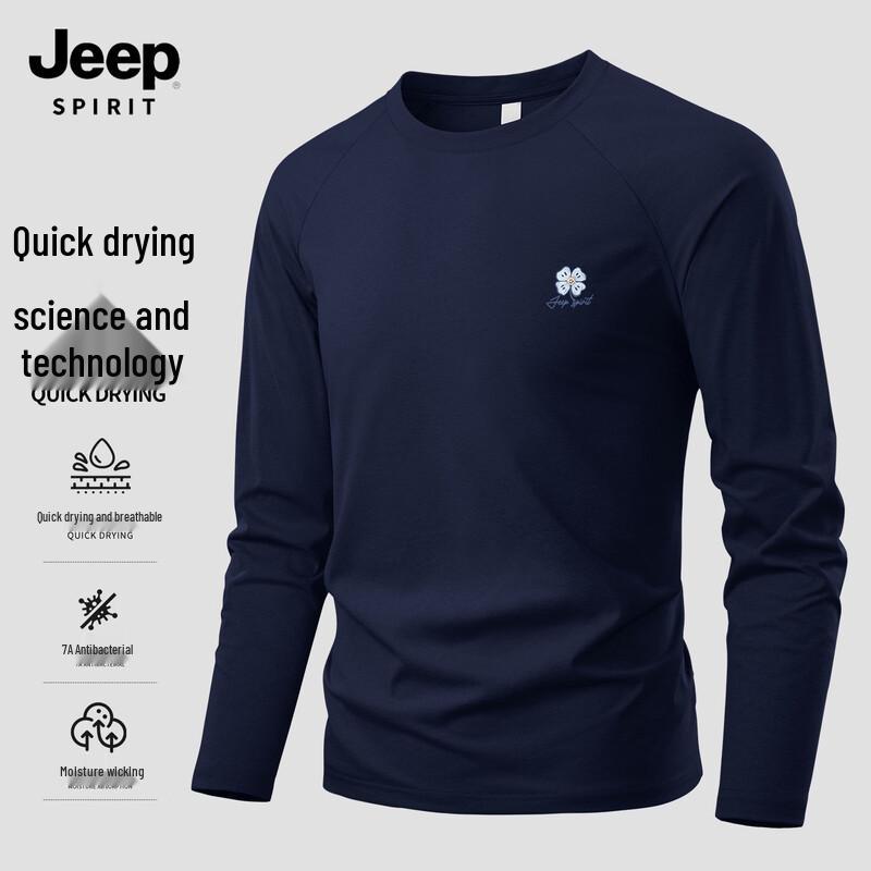 JEEP SPIRIT Men's Quick-Dry Long Sleeve Casual T-Shirt