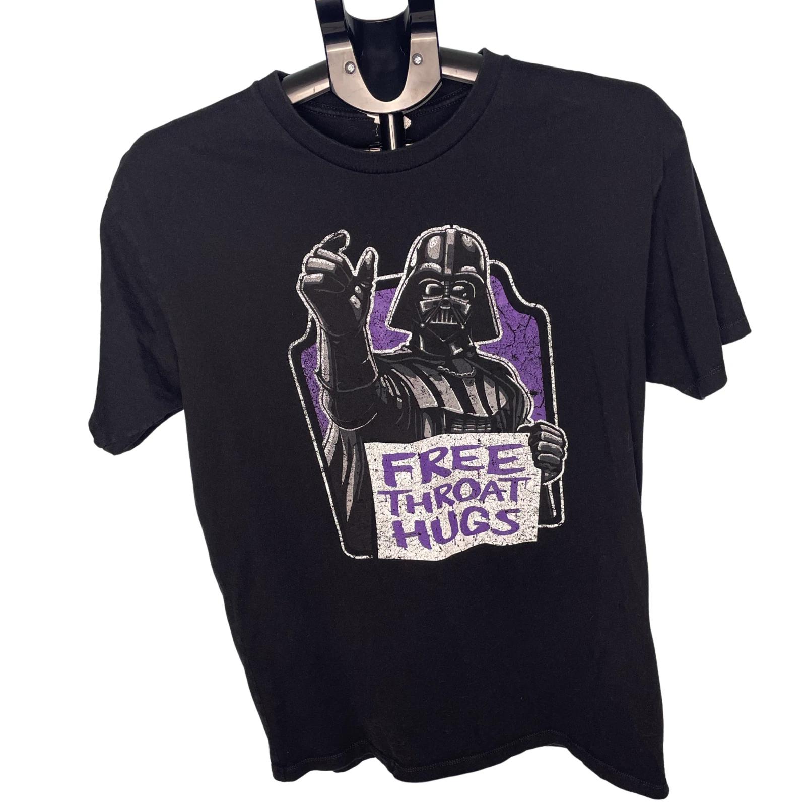 

Star Wars Darth Vader Free Throat Hugs Soft Graphic TShirt Black Adult Large Top S