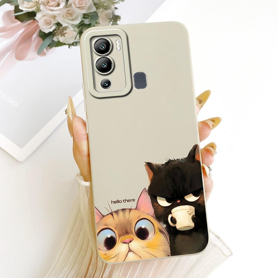 For Infinix Hot 12 12 Play Cute Cat Flower Cartoon Phone Case For Infinix Hot12i Hot 12Play Shockproof Soft Silicone Bumpers