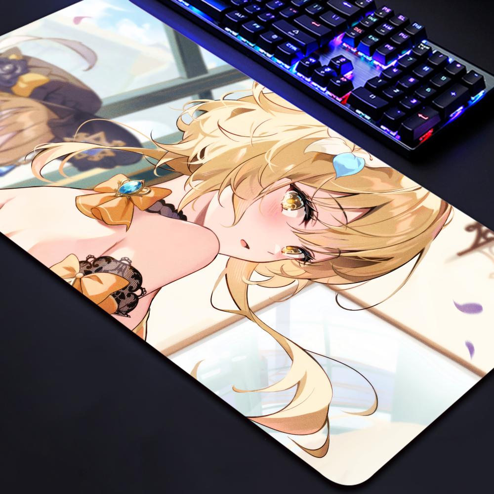 Navia Genshin Impact Anime Girl Mousepad Large Gaming Mouse Pad LockEdge Thickened Computer Keyboard Table Desk Mat