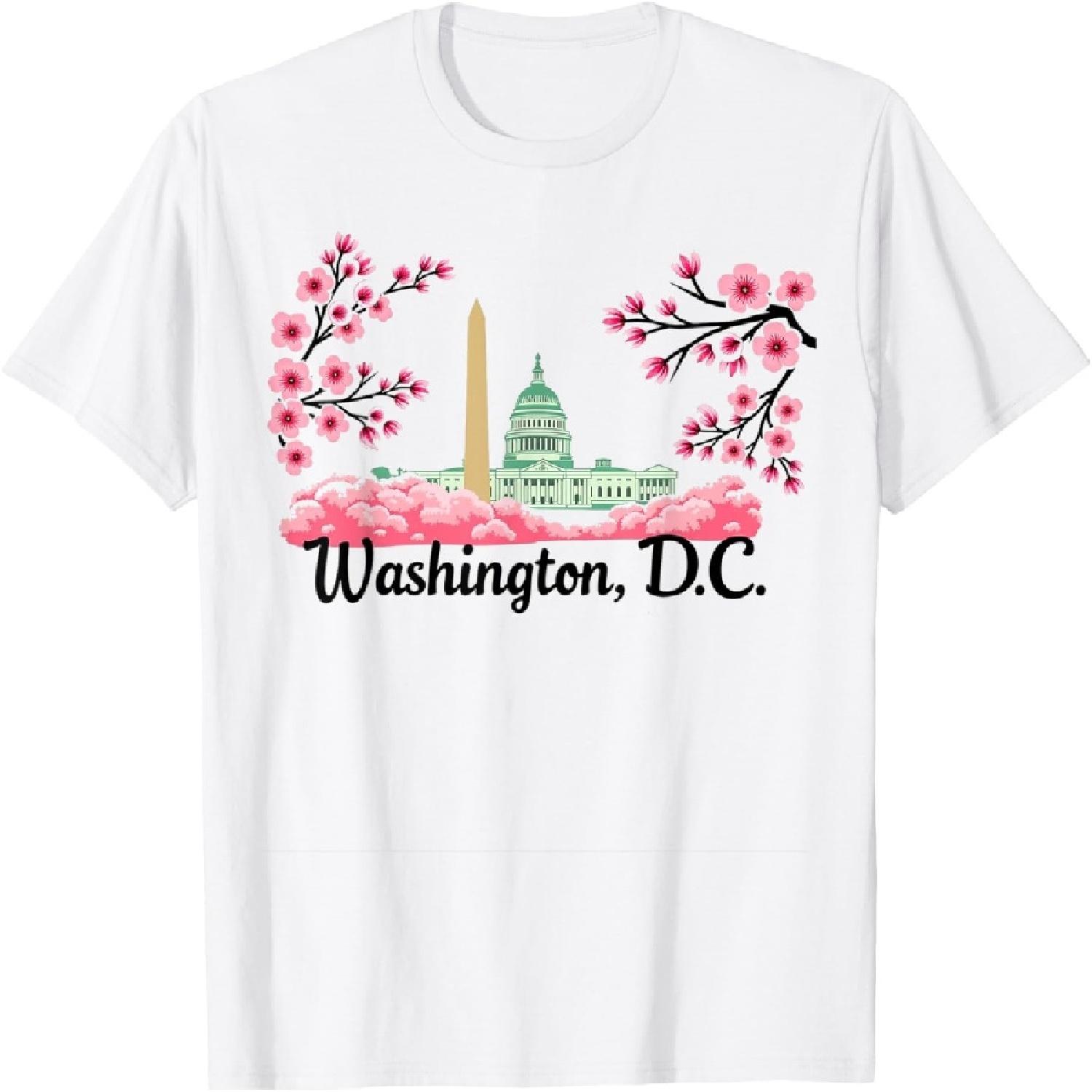 Washington DC Cherry Blossoms Souvenir Novelty T-Shirt S