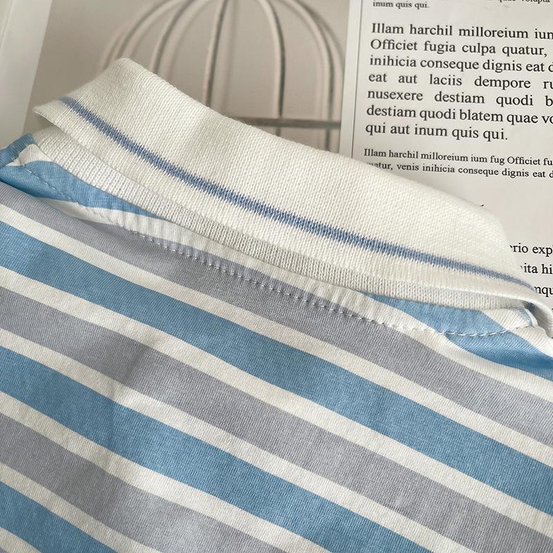 2Pcs/set Baby Set Casual Summer Boys Girls Blue Suits Clothes Stripe Polo Shirt + Short Pant Toddler Kids Set For Girls Boys