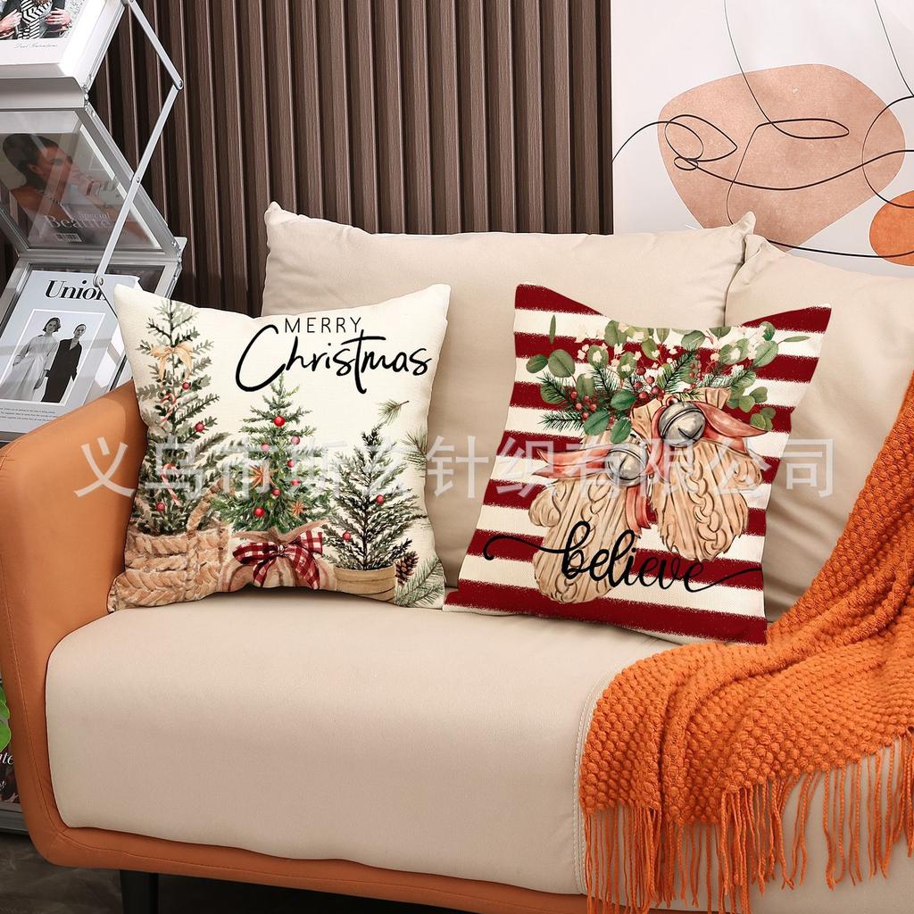 Christmas Tree Pillow Cover Living Room Bedroom Cushion Cover Autumn and Winter Festival Home Decoration Sofa Cushion Cover