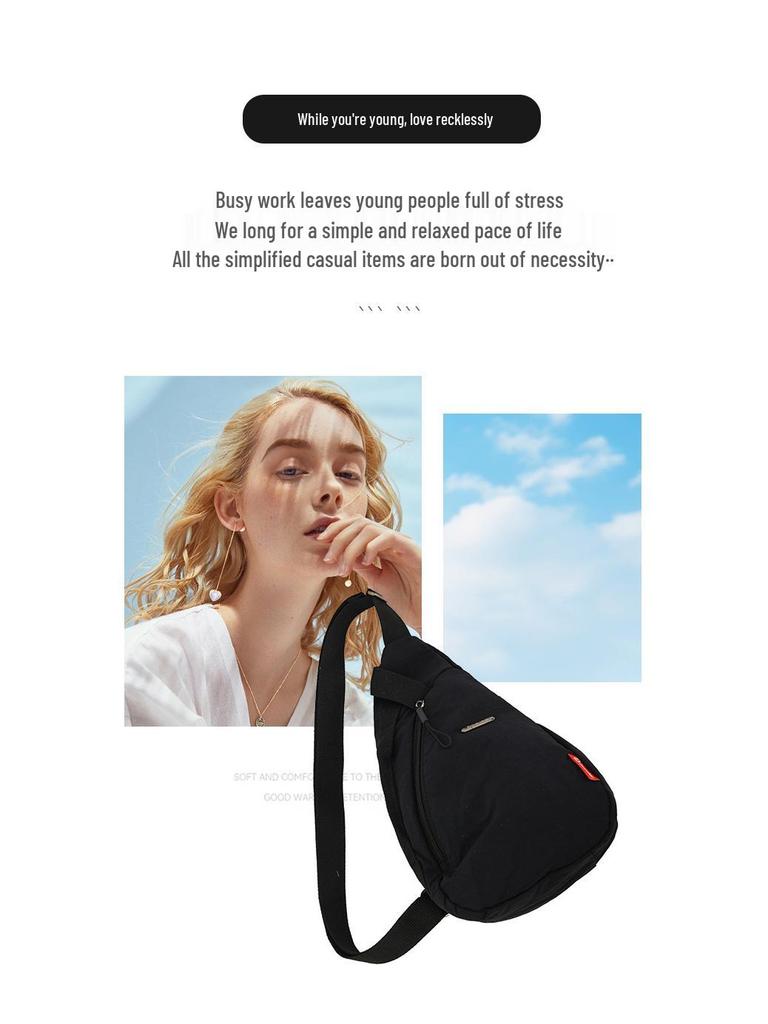 Trendige Damen Nylon Crossbody Brusttasche mit breitem Riemen und hochwertigem Buchstaben-Design