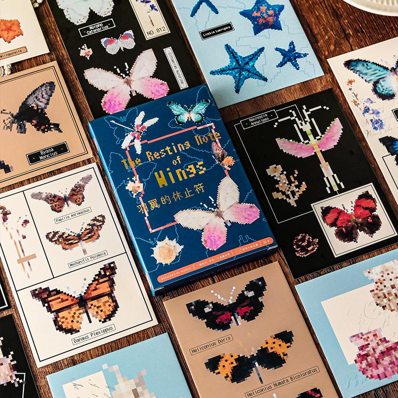 Mu Ran Feather's Rest Butterfly Thank You Postcard Set