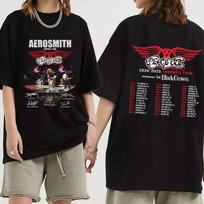 Aerosmith-Peac<wbr/>e Out Farewell Tour 2024-2025 T-Shirt  Cotton Tour Shirt S-5XL Unisex T-Shirt