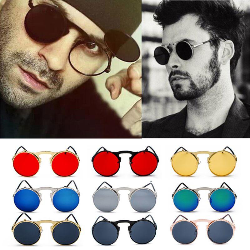 Fashion Retro Vintage Gothic Round Flip Up Steampunk Glasses With Timeless Appeal
