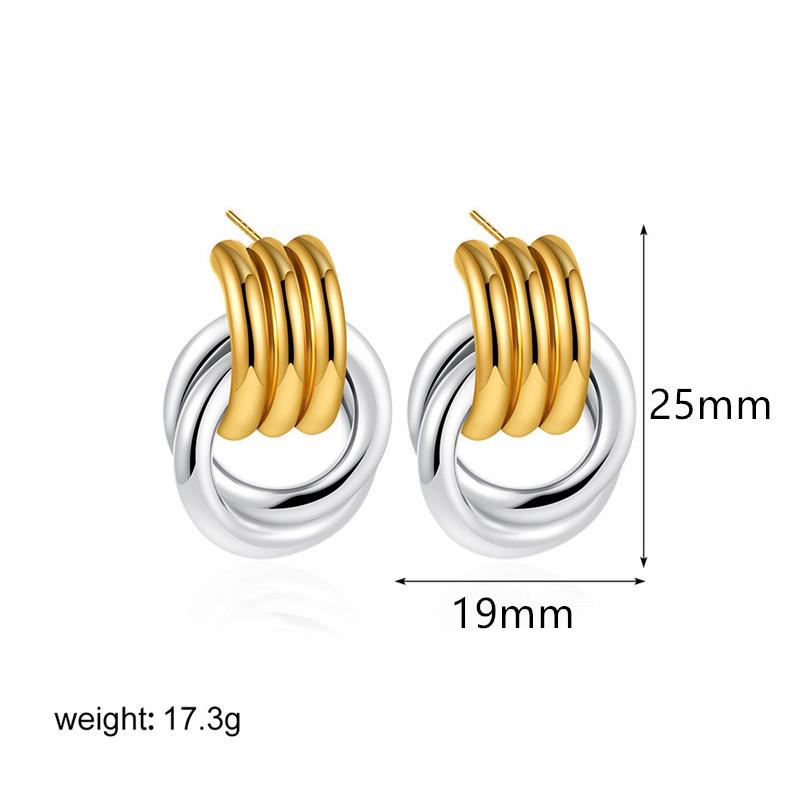 316 Titanium Steel Twisted Knot Earrings: Elegant Geometric Studs with European and American Flair