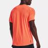 Under Armour Rush Series Solid Color Embossed Print Training Round Neck Dopamine Short Sleeve T-Shirt Men Tops Orange 1376790-877