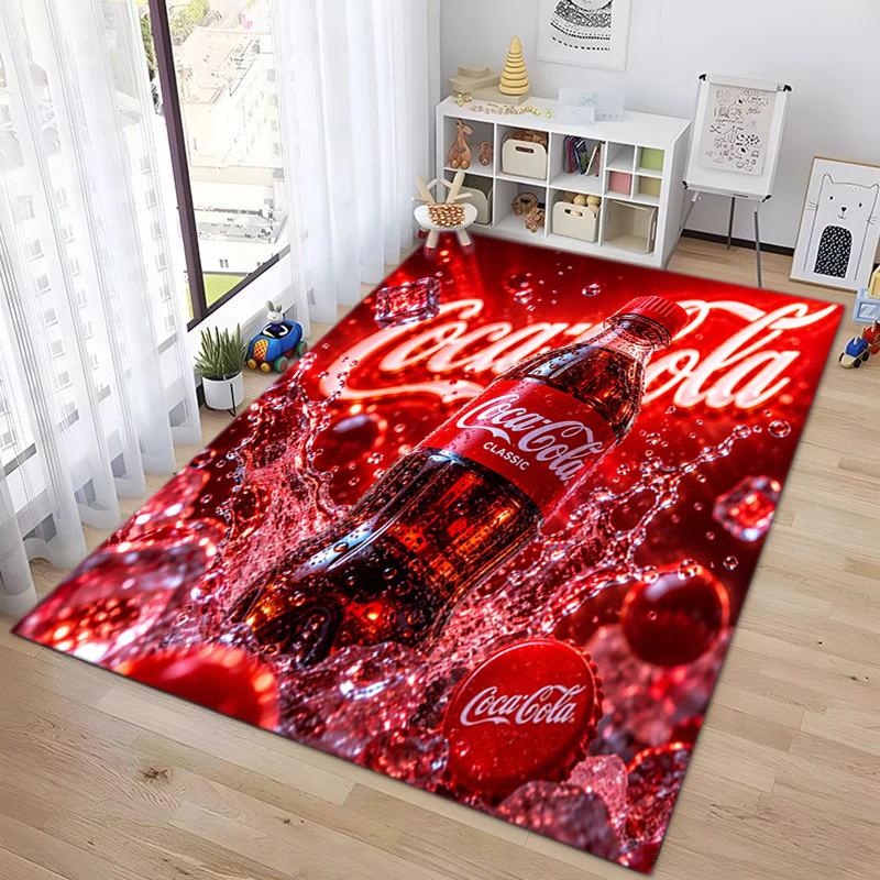 Christmas Gift Halloween Themed Cola Beverage Coca Cola Carpet Is Suitable for Living Room and Bedroom Doormats Office Balcony Decorative Carpet V26