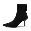 Hochwertige Damen-Ankle-Boots mit spitzer Zehenpartie, modischer Reißverschluss, dünne Absätze, Schuhe für Herbst und Winter, Chelsea-Kurzstiefeletten