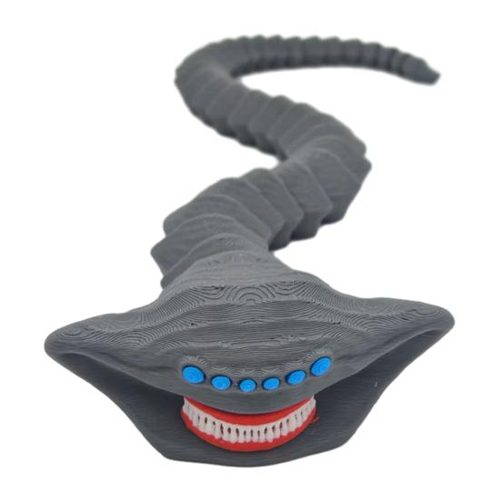 3D-печатная игрушка морское существо с подвижными суставами Фигурка глубоководного животного Артикулированная Мифический океанский хищник Модель Декорация Орнамент S темно-серого