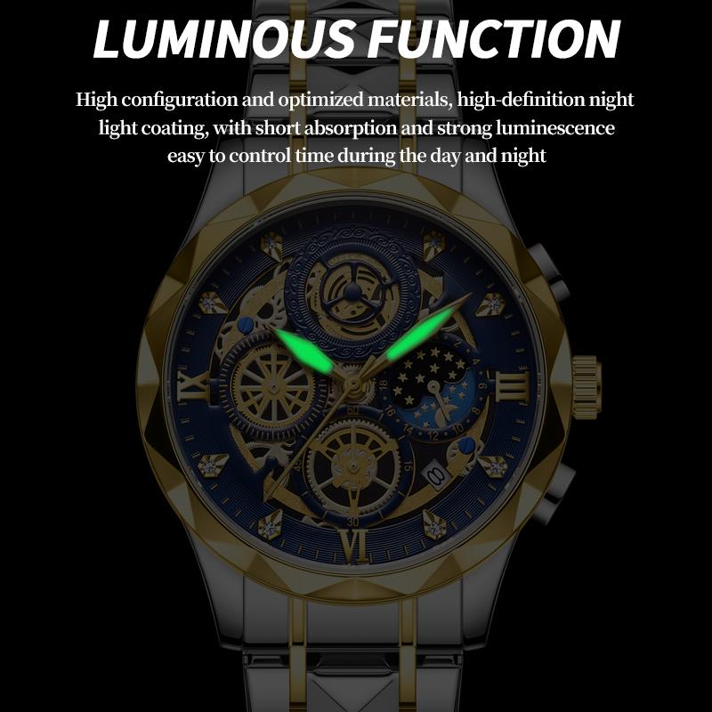 Luxury Pengagar Man Wristwatch Chronograph Waterproof Luminous Men Watch Stainless Steel High Quality Sport Men'S Quartz Watches