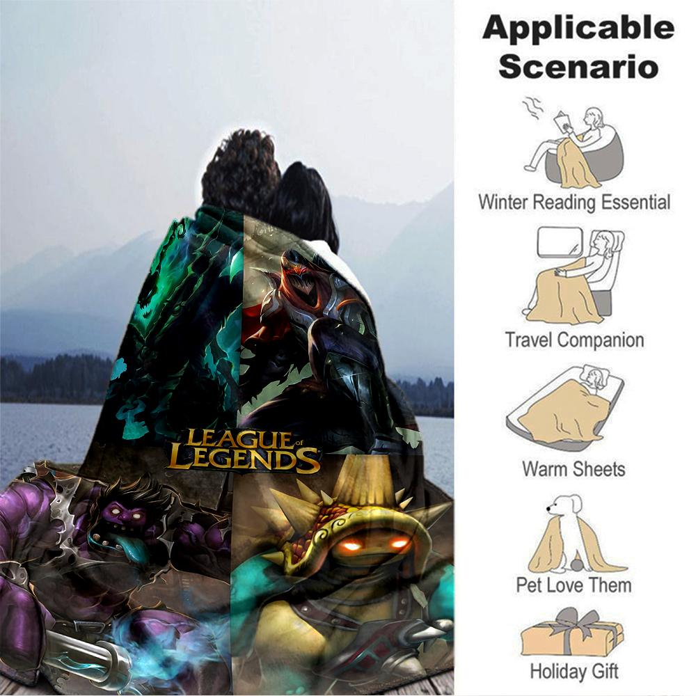 League Legends Heroes Blanket Soft Throw Blanket For Home Bedroom Bed Sofa Travel Office Solid Christmas Blanket