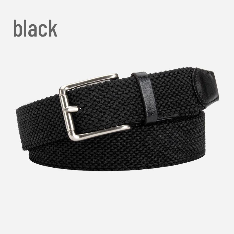 

Мужской плетеный ремень из коровьей кожи с пряжкой-штифтом из сплава, без отверстий и универсальный для джинсов 105 cm
