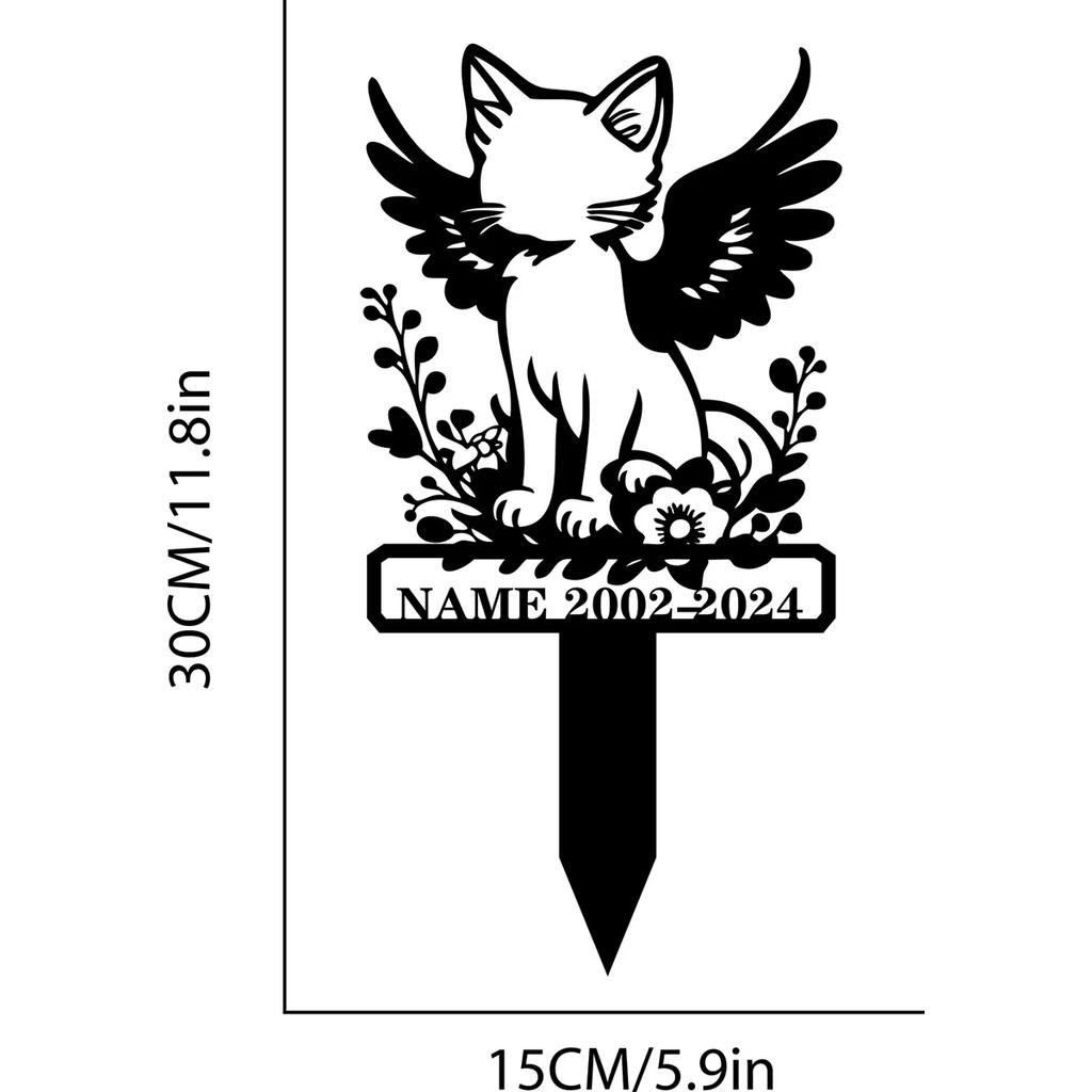Metal Pet Memorial Stake, Custom Cat Grave Marker, Outdoor Garden Plaque, Personalized Keepsake Gift