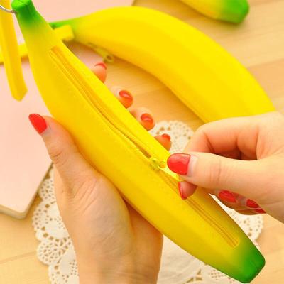 Silikon Bananen Geldbörse Reißverschlusstasche Federmäppchen