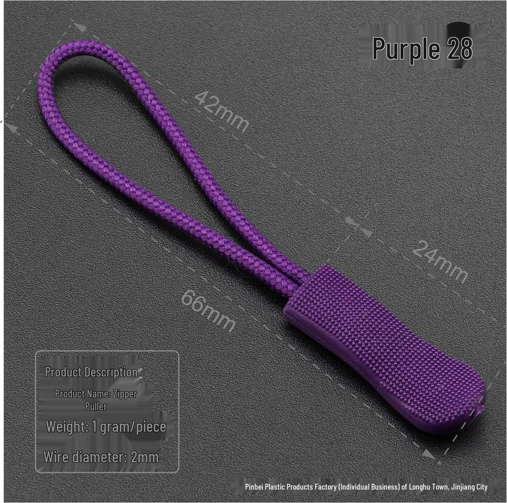 Black Caterpillar Zipper Pull: Popular Luggage Tail Rope Cord