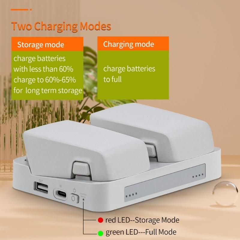 Double Battery Charger Battery Charging Dock For FLIP Battery With Space Saving Design And Intelligent Chip Monitoring
