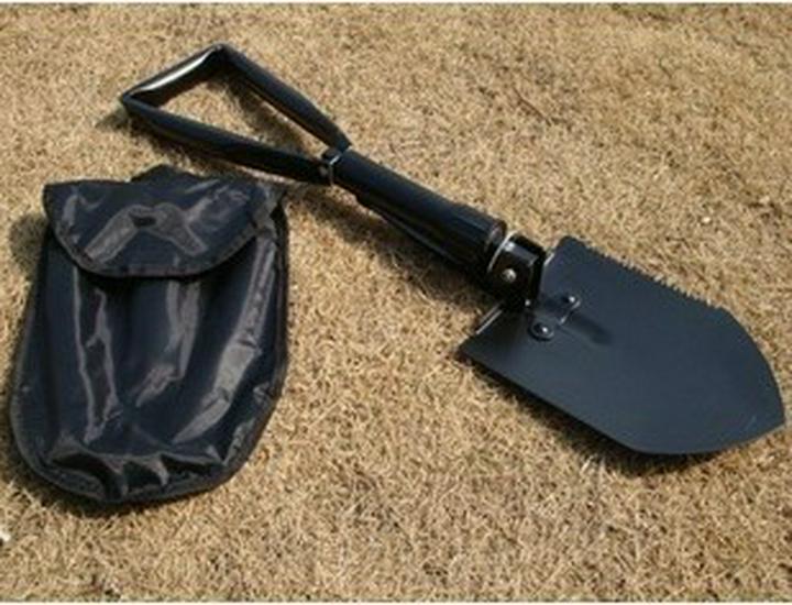 Medium Black Folding Camping and Multifunctional Entrenching Shovel for Outdoor Use