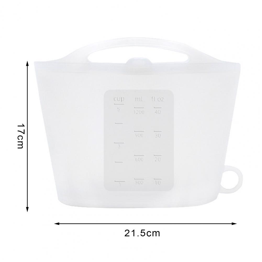 1L Silicone Storage Bag Food Preservation Organizer Fridge Fruit Storage Pouch Microwave Steam Disinfection Bag Food Heating Bag