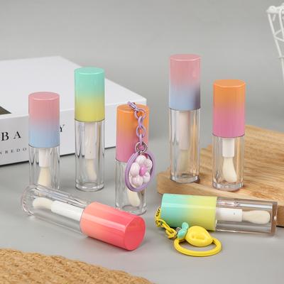 Lippengloss-Flasche mit Schlüsselanhänger, Farbverlauf, Leere Lippenstift-Gloss-Hülse, Nachfüllbarer Flüssigkeitsbehälter, Flasche, Lippenstift-Probenflasche
