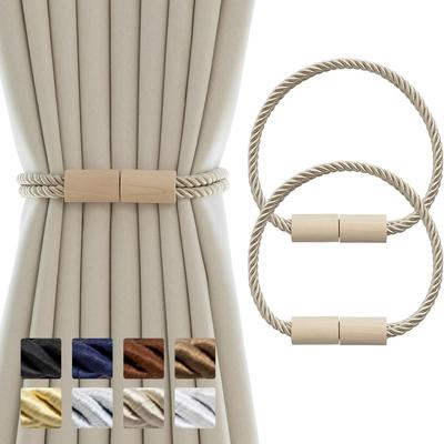 2 Stück Vorhang Raffhalter Magnetisch Boho Vorhanghalter für Vorhänge Seil Vorhang Raffhalter für Vorhänge Fensterdekoration Halter für Zuhause Dekorativ