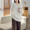 Women's High-End Korean Style V-Neck Pullover: Autumn/Winter Mink Velvet Knit Sweater