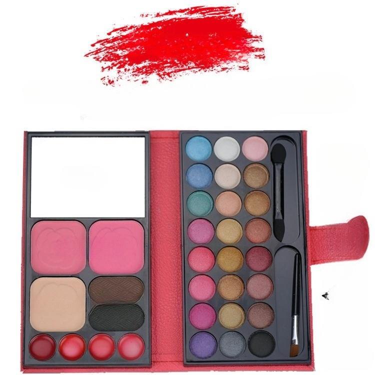 33-color Makeup Box Pearlescent Blush Red Lips Mud Eyebrows Powder Compact Eyeshadow Palette Stage Performance On Children's Day