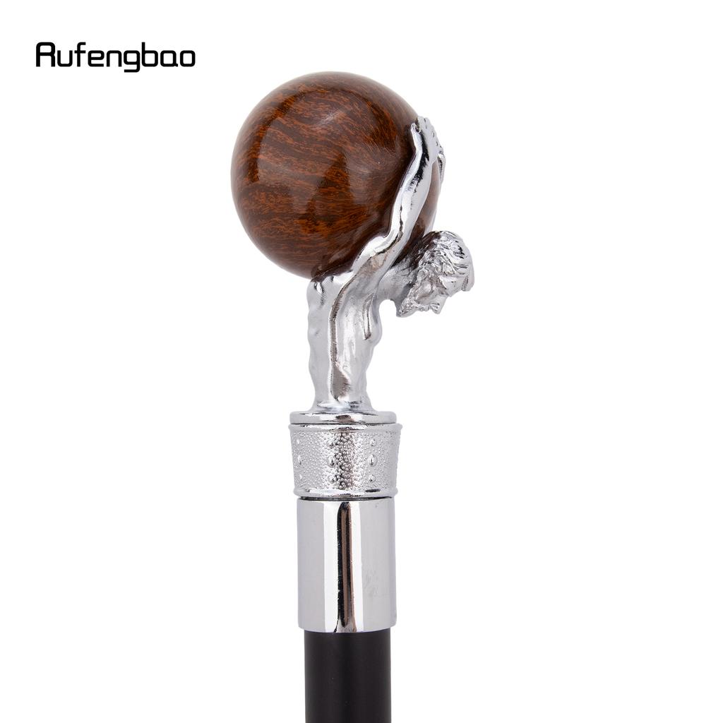 White Man Hold Ball White Walking Cane Fashion Decorative Walking Stick Gentleman Elegant Cosplay Cane Crosier 93cm
