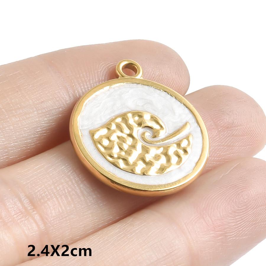 Marine Life Pendant Blue/Green Enamel Charm Fish Tail Sea Turtle Animal Stainless Steel Charms For Jewelry Making Supplies Bulk