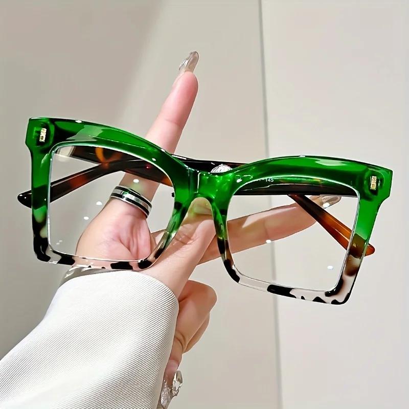 New Fashion Reading Glasses Retro Oversized Square Prescription Glasses For Men Women Trendy Luxury Hd Lens Presbyopia