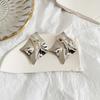 Big Golden Clip on Earrings for Women Metal Geometric Asymmetric Non Pierced Statement Earrings Fashion Party Jewelry Gift