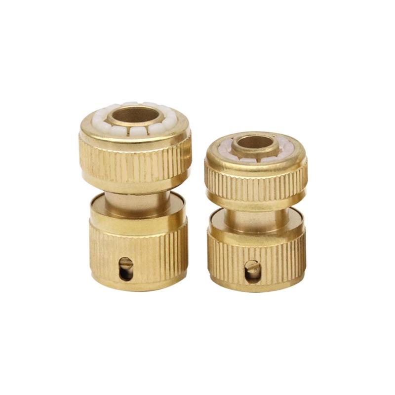 2Pieces Heavy Duty Reinforced Brass Hose Joints Water Pipe Connectors Fittings Easy Twist Suitable For Irrigation Tools