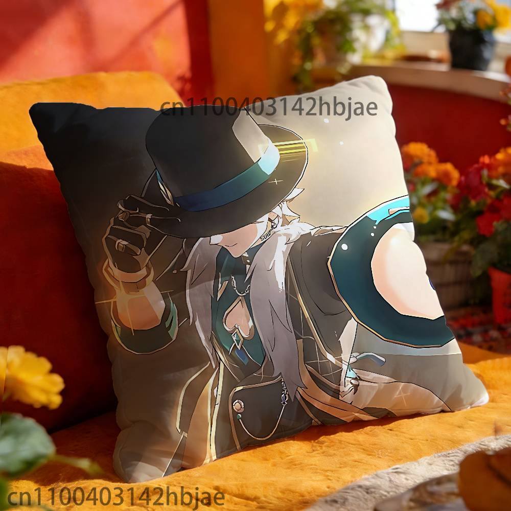 Aventurine HSR Pillow Case Print Polyester Fiber 40X40 cm Home Sofa Throw Cushion Cover Decoration