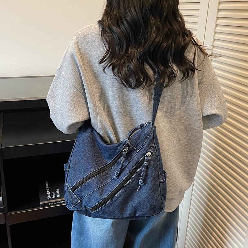 Women's Multi-Pocket Large Capacity Denim Bag Shoulder Crossbody Bag