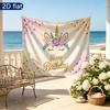 Happy Birthday Gifts Unicorn Backdrop Banner, Pastel Polyester for Party Decor & Photo Booth