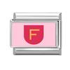 New Lovely 26 English Letter Pink Italian Charm Links Fit 9MM Stainless Steel Bracelet Women Men DIY Birthday Making Gift