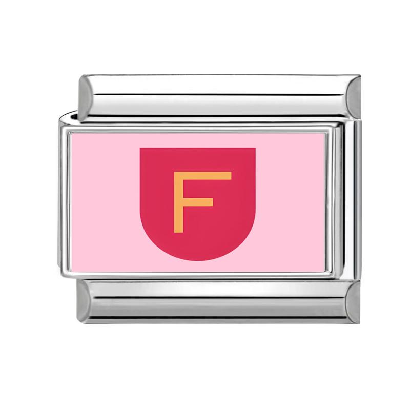 New Lovely 26 English Letter Pink Italian Charm Links Fit 9MM Stainless Steel Bracelet Women Men DIY Birthday Making Gift