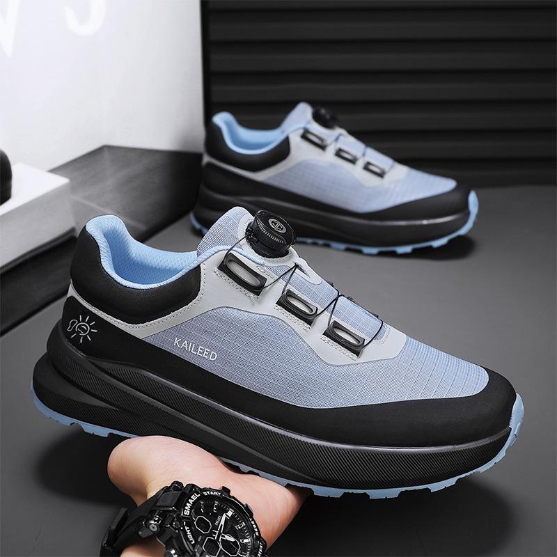 39-46 Large size men's shoes 2025 summer leisure sports breathable trend rotating buckle versatile platform dad shoes