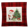 Red Plaid Elk Deep Forest Christmas Pillow Cover Home Sofa Cushion Cover