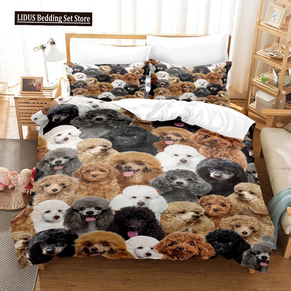 Hunde Tröster Bettbezug Einzel Kinder Niedliches Bettwäscheset Cartoon Welpenmuster Bettbezug Set 3D Stepp-/Deckbettbezug Kissenbezüge
