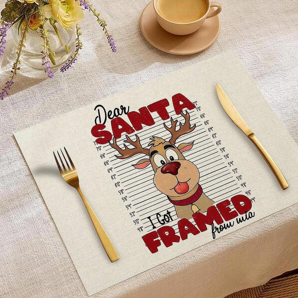 Christmas Placemat Party Decor Reusable Washable Coasters Versatile Table Decoration