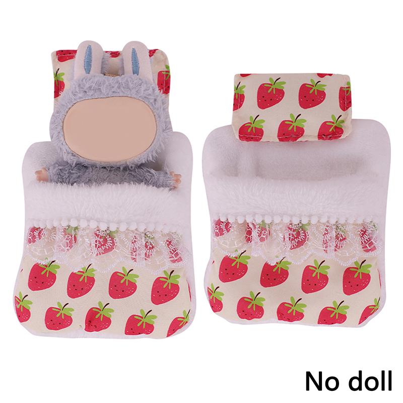 Lůžkoviny 3dílná sada Polštář+Polštář+Přikrývka Pro 17cm Vinylovou Panenku Labubu Spací Pytel Bez Panenek Doplňky pro Panenky