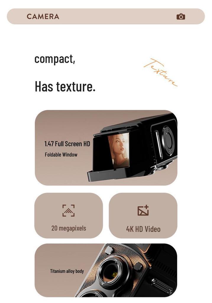 Vintage CCD Digital Camera for Students - HD Photo & Video Recorder