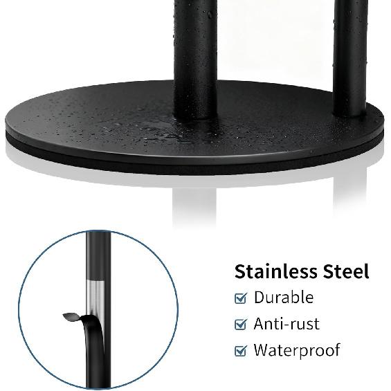 Black Paper Towel Holder Stand for Kitchen Countertop and Bathroom, Stainless Steel Kitchen Upright Paper Towel Holder for Large and Standard